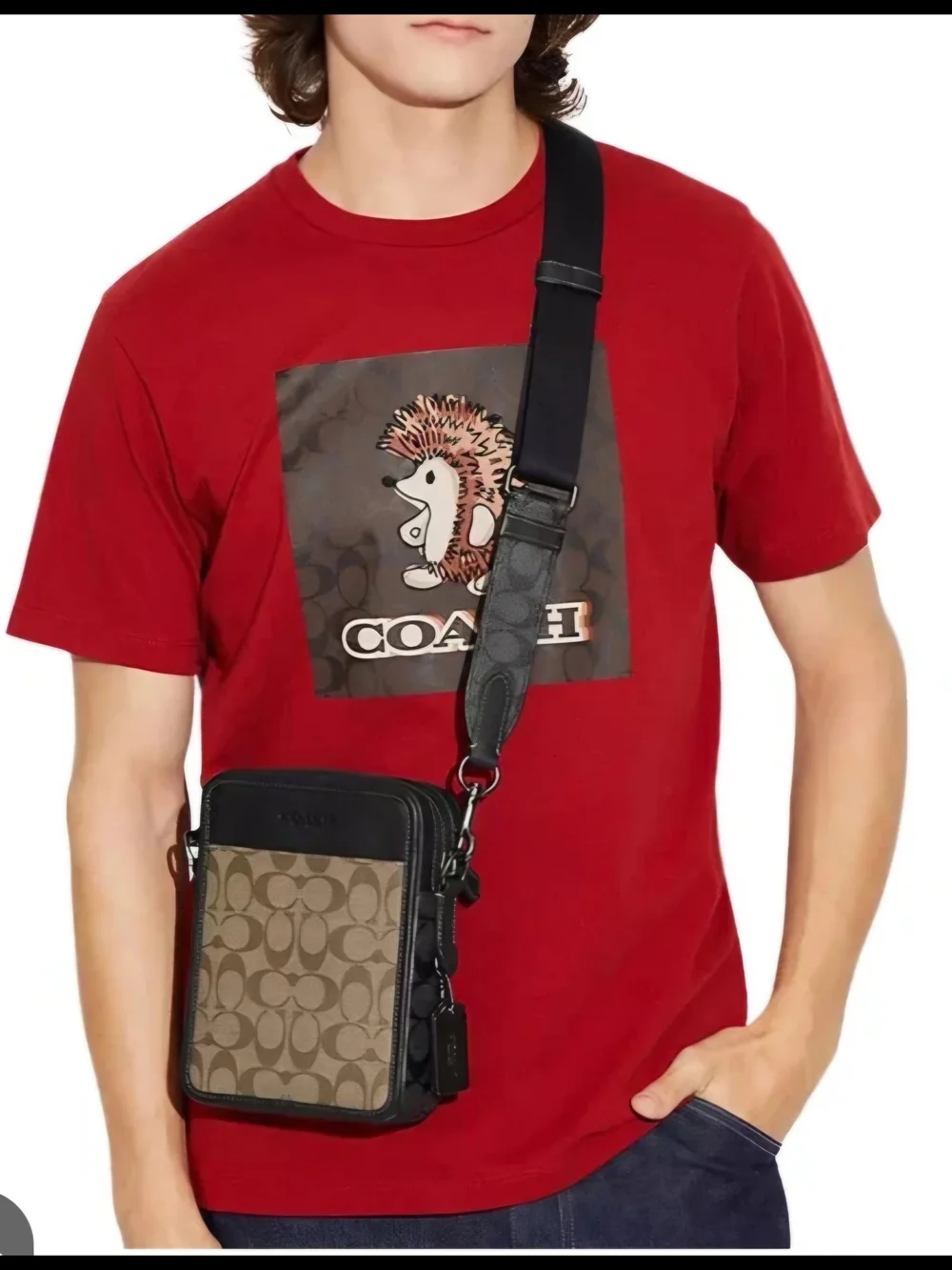 Coach Men’s Signature Canvas Crossbody Bag in Brown/Black